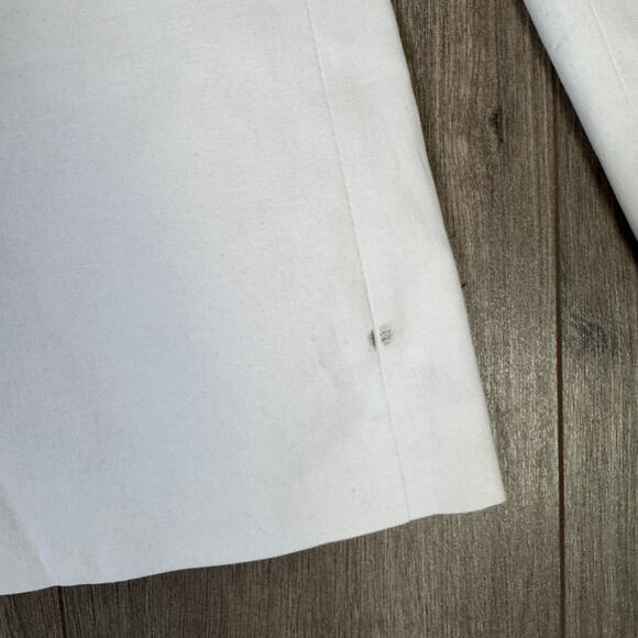 J.Crew Linen-Blend One-Button Blazer WMNS 0 Petite White Lined Long Sleeve Notch - Picture 6 of 9